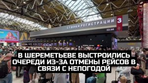 В Шереметьеве выстроились очереди из-за отмены рейсов в связи с непогодой