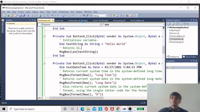 Ch 7 String Numeric and date time function in VB NET смотреть онлайн
