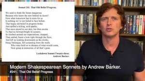 Modern Sonnet 241. That Old Belief in Progress, by Andrew Barker.