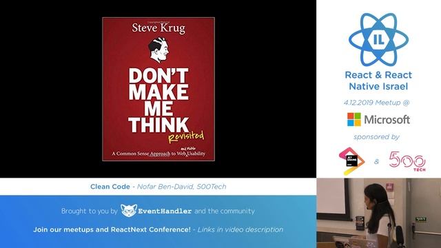 Clean Code - Nofar Ben-David (500Tech) (Hebrew) | React-IL Meetup 4.12.19 смотреть онлайн