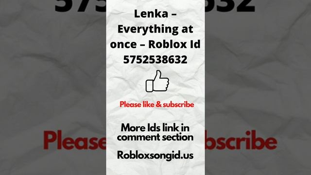 Lenka – Everything at once – Roblox Song Id #shorts #roblox