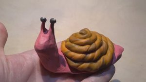 Улитка из пластилина, plasticine snail. Лепим улитку.