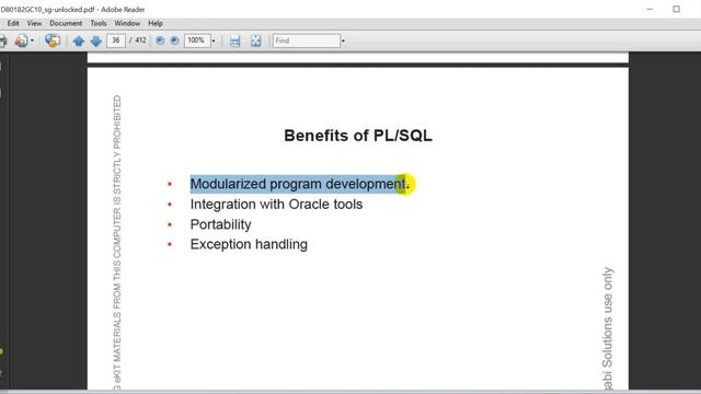 Oracle Database 12c/19c: PL/SQL - 01. Understanding the benefits and structure of PLSQL