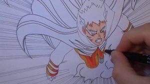Drawing Naruto Uzumaki Baryon Mode(New Form)-重粒子モード-うずまきナルト-Boruto Manga Chapter 52-SpeedDrawing