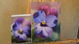 Рисуем вместе Анютины глазки акрилом