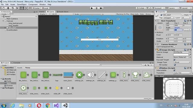 Unity 2d Создание меню для игры часть 1 смотреть онлайн