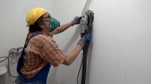 УШМ Интерскол с пылеудалением Шлифовка бетонных стен