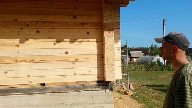 Покраска(пропитка) лазурью Remmers и шлифовка дома из профильного бруса проект ""Глобо""