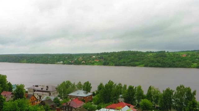 Плес - Панорама Волги с Горы Левитана. Пасмурно