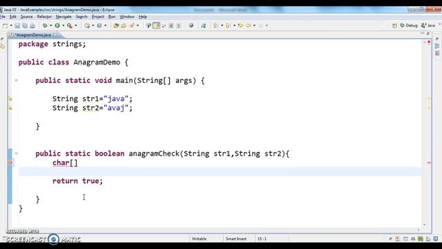 Write a java program to check two Strings are anagrams or not by sorting and comparing strings?