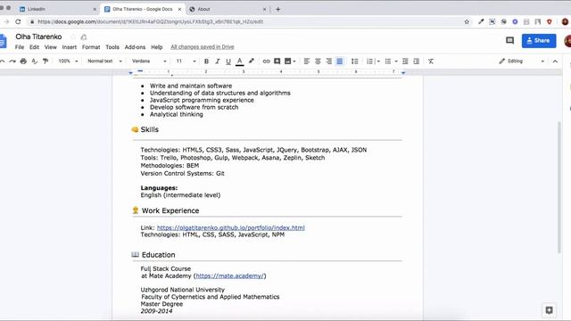 Резюме веб-разработчика | Обзор №5 смотреть онлайн