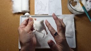 МК ватная игрушка "Гусыня" ( часть 2). DIY spun cotton wool toy "Goose " (Part 2)