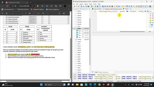Data Base Task 10 | Write a Join Query Statement | 1st Year | Java Institute смотреть онлайн