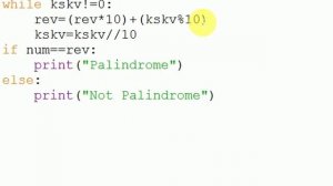 Python Tutorial for beginners :7 Palindrome Number in python [Hindi]