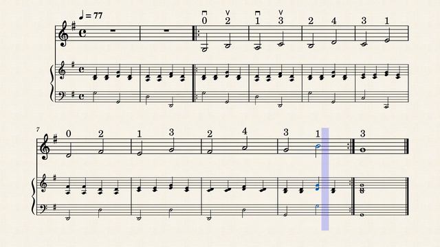 N3 G major Play-Along Violin or other instrument in C : steps in 3rds - one octave