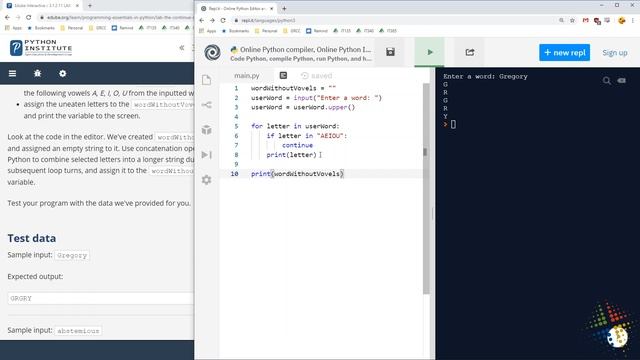Python Institute lab 3.1.2.11 смотреть онлайн