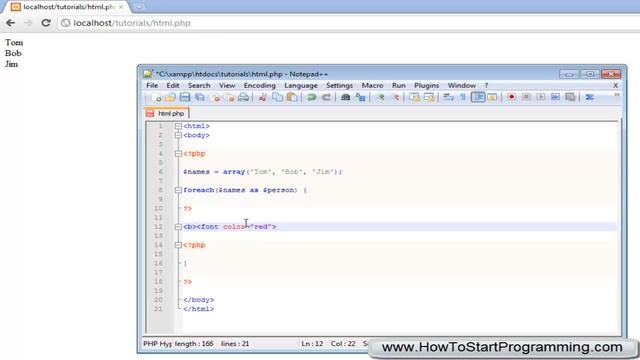 PHP Tutorial 23 Embedding HTML And PHP PHP For Beginners 1 смотреть онлайн