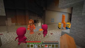 SQUID GAME DOLL vs SIRENHEAD and MINIONS in MINECRAFT GREEN LIGHT RED LIGHT - Gameplay Movie 오징어 게임