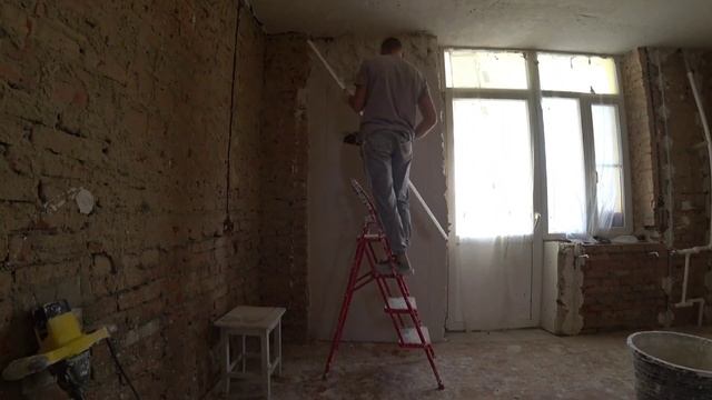 Штукатурка стен на кухне,углы строго 90° смотреть онлайн