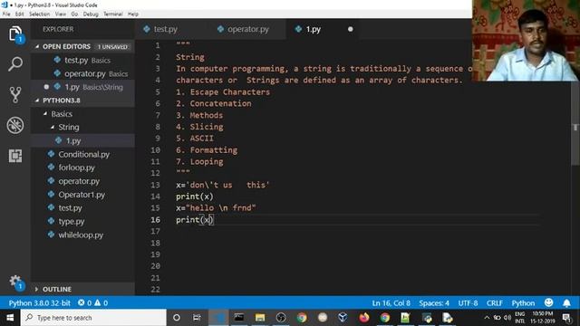 ? Python String Escaping Characters  | ?Python for beginners | ?Python complete course in Tamil