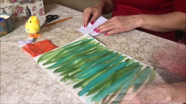 Цыпленок на полянке. Рисование + аппликация. Занимаемся дома. смотреть онлайн