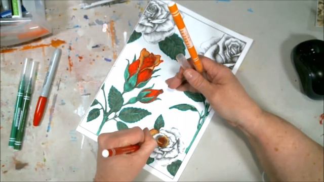 Adult Coloring Book Page Of Roses смотреть онлайн