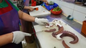 Гигантский Осьминог Уличная Еда Корея