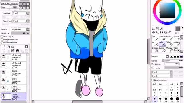 Рисую Санса из UnderTale. Часть 4. Закончка. смотреть онлайн