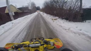 На квадроцикле зимой часть 1
