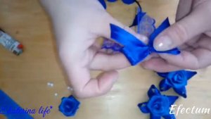 Канзаши. Резинка на пучок из волос, украшение для волос из лент, резинка на гульку, канзаши