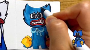 Drawing FNF-Huggy Wuggy-Poppy Raptime / Monochrome Huggy-Poppy's Lullaby