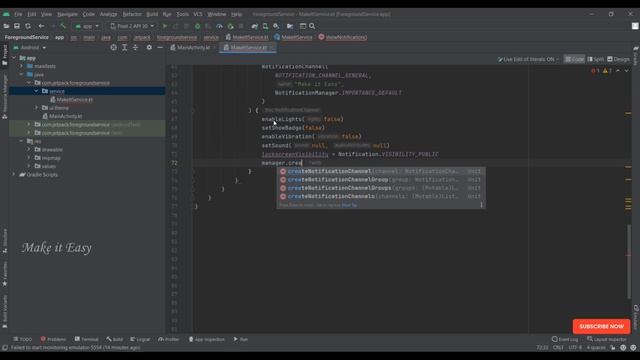 Foreground Service in Jetpack Compose | Notification | Android | Kotlin | Make it Easy смотреть онлайн