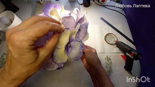 Часть 4. Светильник Анютины глазки из изолона. Итоговая сборка. смотреть онлайн