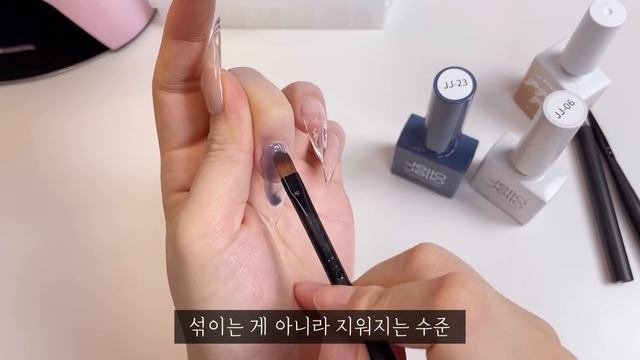 비오는 여름, 빗방울 네일?? 초간단 젤연장! 셀프네일 ASMR / 네일아트