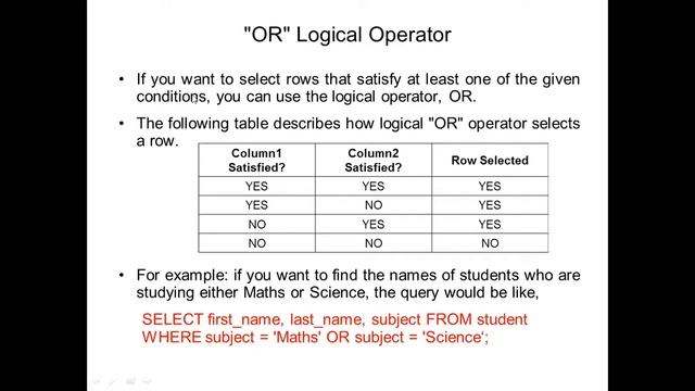 SQL Operators -   Arithmetic and Logical