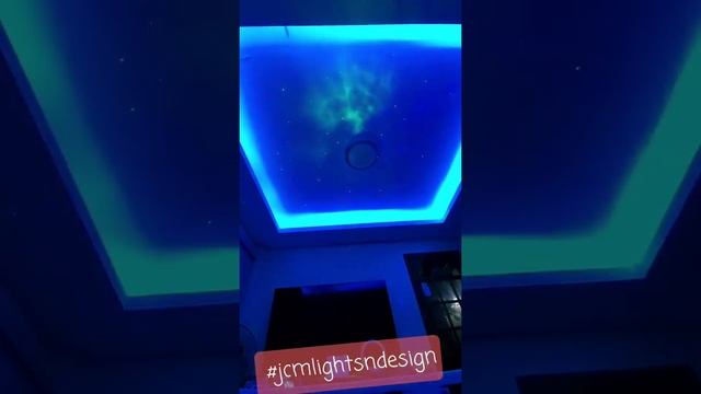 Led strip false cieling with galaxy projector