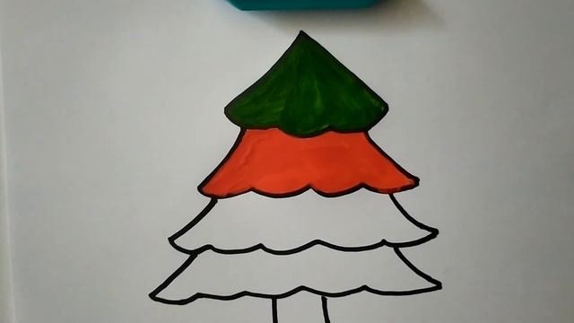 Как нарисовать яркую елочку/Рисуем и раскрашиваем радужную елочку/Елочка
