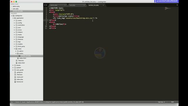 Codeigniter Project Tutorial Adding CSS ⁄JS files