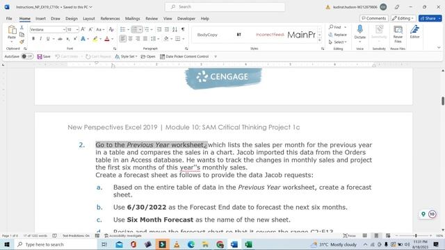 New Perspectives Excel 2019 | Module 10: SAM Critical Thinking Project 1c   | Complete Academic Hel