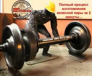 Полный процесс изготовления колесной пары за 2 минуты...