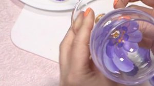 БОКАЛ-ЦВЕТОК. Мастер-класс_ двухцветная роспись акриловыми красками по стеклу