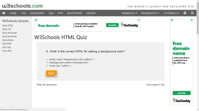 W3Schools Certification | HTML Quiz | Part 1