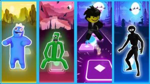 Rainbow friends blue + Rainbow friends green + Roblox boy +Doors Seek  in Tiles Hop EDM Rush!