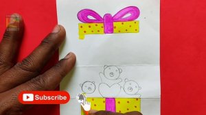 DIY | Surprise gift box drawing | hand made paper craft | Gift box making idea 2023 -Drawing Sonnet