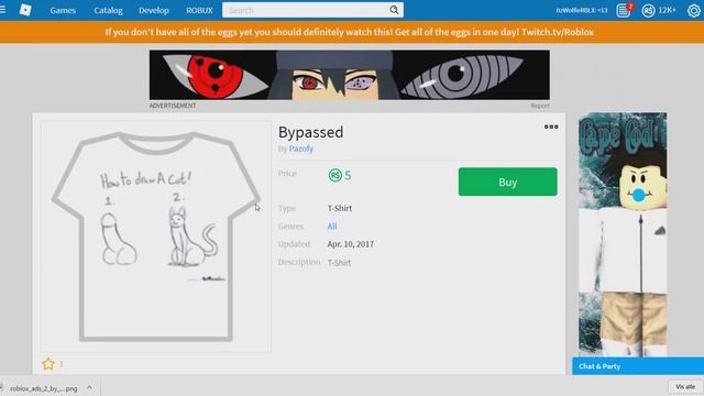Roblox Gross Bypassed shirt смотреть онлайн