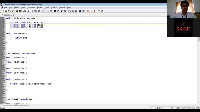 Abstract Class in Java By Dr Kapil Chaturvedi, Java Lab CS-306