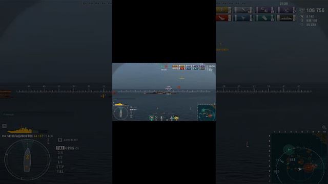 линкор Владивосток-4-3.Игра WorldofWarships