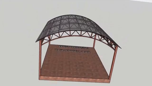 3D модель. Арочный навес 5х6 м. смотреть онлайн