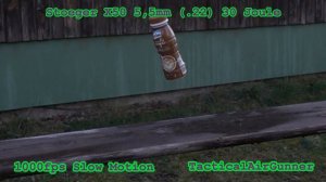 Stoeger X50 (.22/30Joule) vs. Plastic Bottles (250, 500, 1000fps Slow Motion (Part-1) )