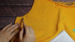 МК джемпер спицами с втачным рукавом. Вяжем спинку.